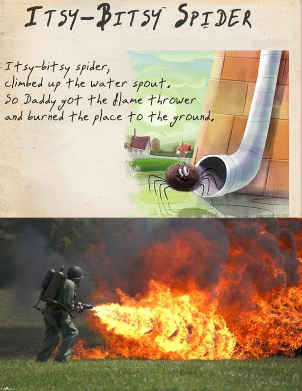 Burn it down | image tagged in flame thrower | made w/ Imgflip meme maker