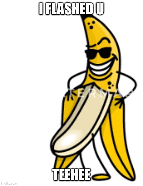 bananananananana | I FLASHED U; TEEHEE | image tagged in bananananananana | made w/ Imgflip meme maker