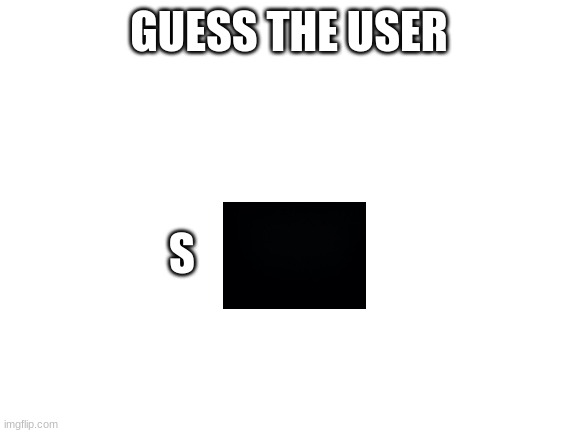 Blank White Template | GUESS THE USER; S | image tagged in blank white template | made w/ Imgflip meme maker