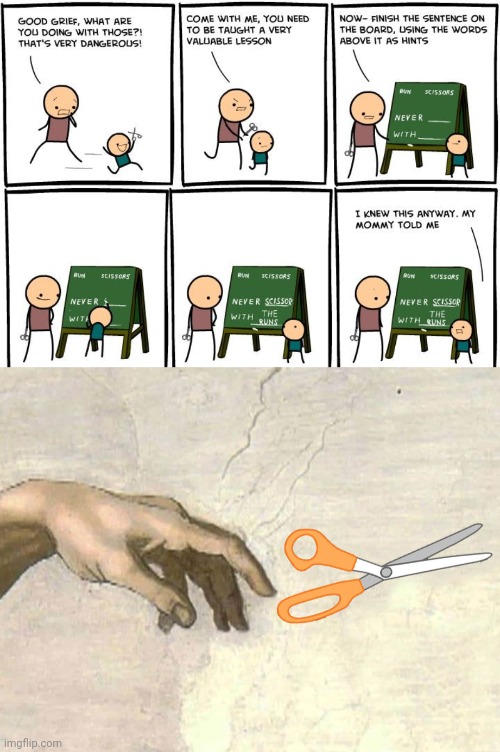 Scissors | image tagged in left handed scissors,cyanide and happiness,memes,comics/cartoons,comics,scissors | made w/ Imgflip meme maker