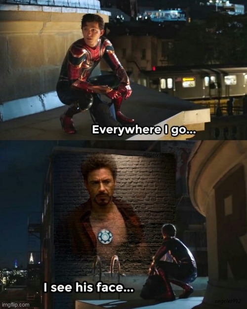 image tagged in spiderman,ironman,love,lgbtq,marvel,no way home | made w/ Imgflip meme maker
