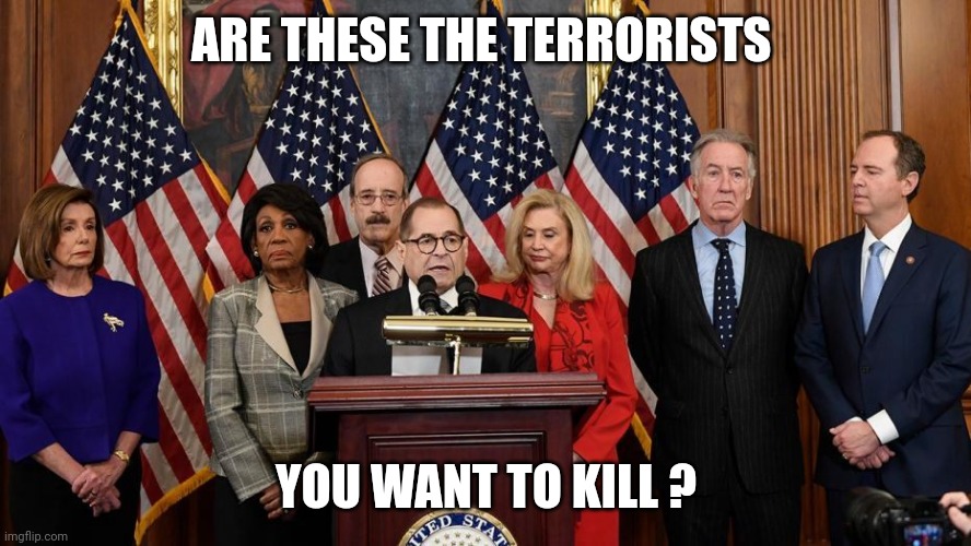 House Democrats | ARE THESE THE TERRORISTS YOU WANT TO KILL ? | image tagged in house democrats | made w/ Imgflip meme maker