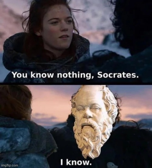 Wisdom | image tagged in socrates | made w/ Imgflip meme maker