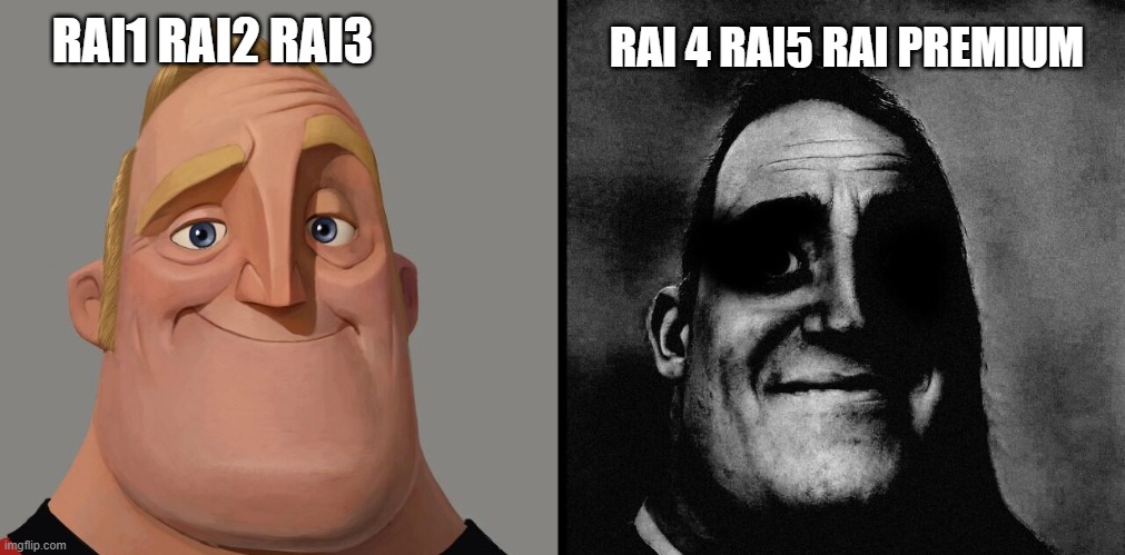 RAI1 RAI2 RAI3; RAI 4 RAI5 RAI PREMIUM | made w/ Imgflip meme maker