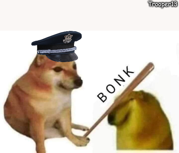 High Quality Trooper13 bonk template Blank Meme Template
