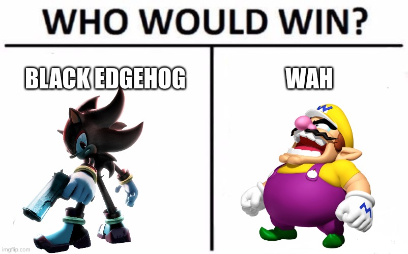 Who Would Win? | BLACK EDGEHOG; WAH | image tagged in memes,who would win | made w/ Imgflip meme maker