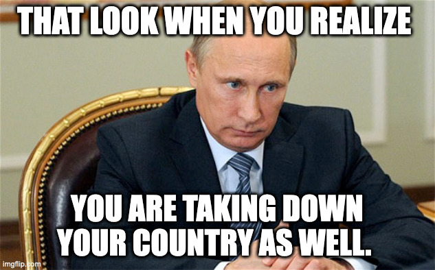 THAT LOOK WHEN YOU REALIZE; YOU ARE TAKING DOWN YOUR COUNTRY AS WELL. | made w/ Imgflip meme maker