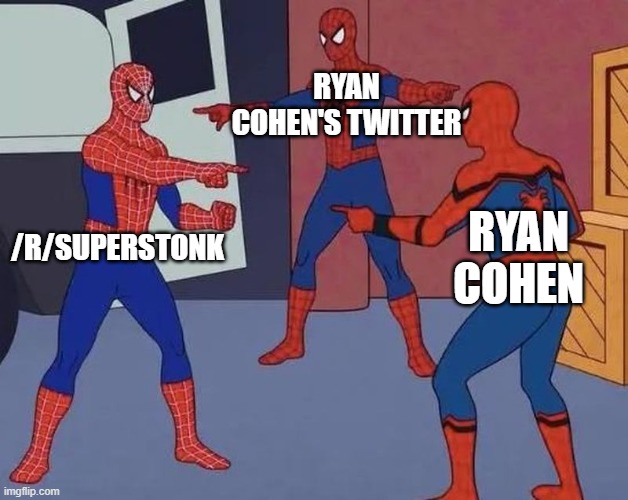RYAN COHEN'S TWITTER; /R/SUPERSTONK; RYAN COHEN | made w/ Imgflip meme maker