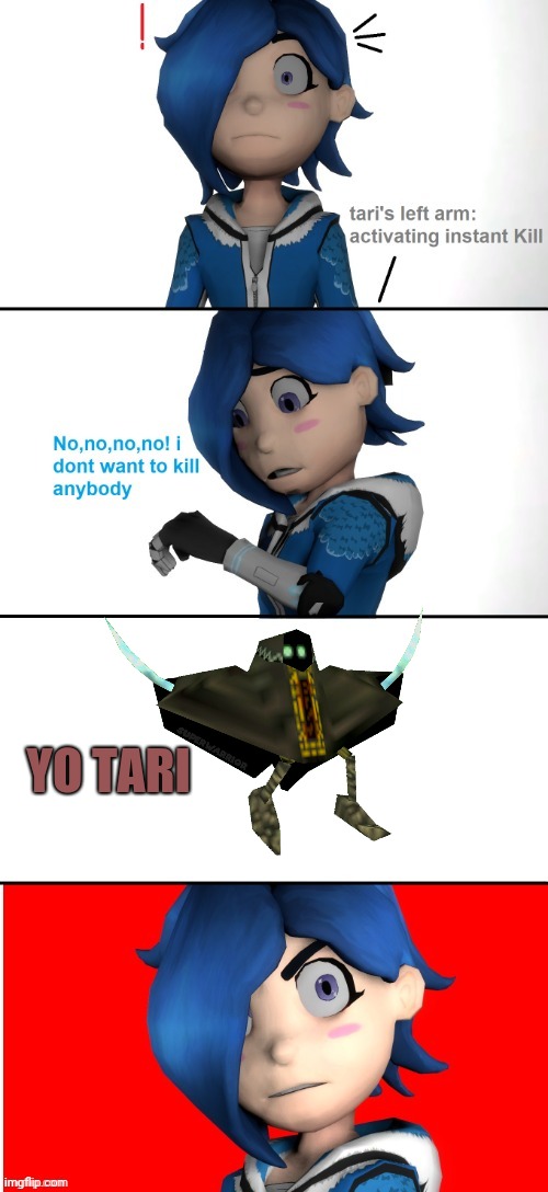 THOT ( the meme template was made by u/benjojoGV on reddit ) | YO TARI | image tagged in smg4 | made w/ Imgflip meme maker