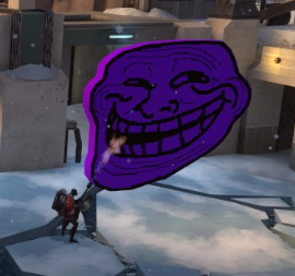 Pyro fights Troll Face Blank Meme Template