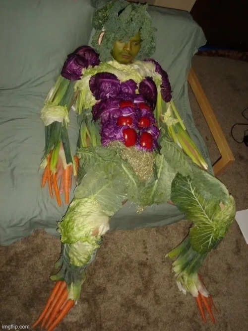It's the Vegetable Man!! | image tagged in cursed image | made w/ Imgflip meme maker