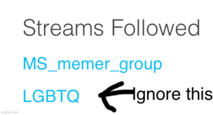 Streams that i followed | made w/ Imgflip meme maker