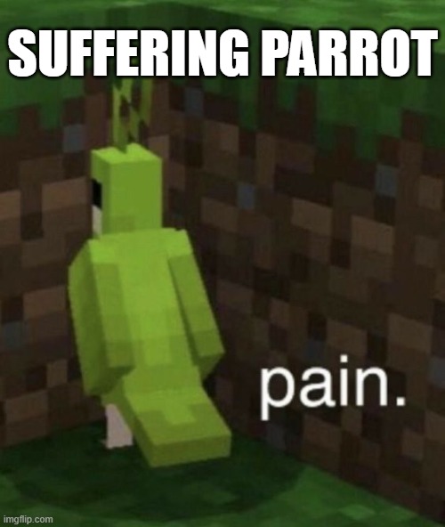 link comments :) | SUFFERING PARROT | image tagged in suffering,parrot,minecraft | made w/ Imgflip meme maker
