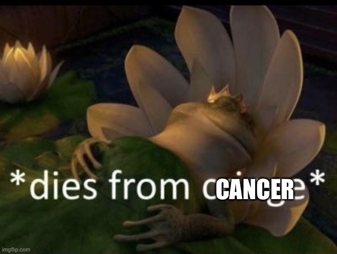 Dies from cringe | CANCER | image tagged in dies from cringe | made w/ Imgflip meme maker