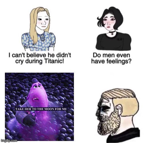 Chad crying | image tagged in chad crying,take her to the moon for me,sad,oh god why | made w/ Imgflip meme maker
