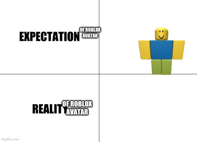 Expectation vs Reality | OF ROBLOX AVATAR; OF ROBLOX AVATAR | image tagged in expectation vs reality | made w/ Imgflip meme maker
