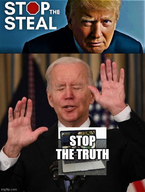 Stop the Truth | STOP THE TRUTH | image tagged in trump stop the steal,biden stop,election 2020,memes,truth | made w/ Imgflip meme maker