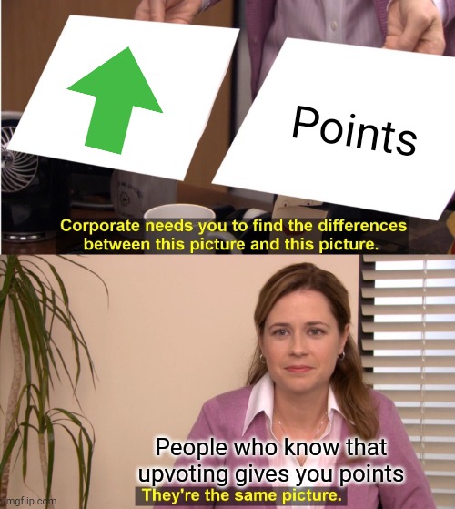 I have no idea what I just made | Points; People who know that upvoting gives you points | image tagged in memes,they're the same picture | made w/ Imgflip meme maker