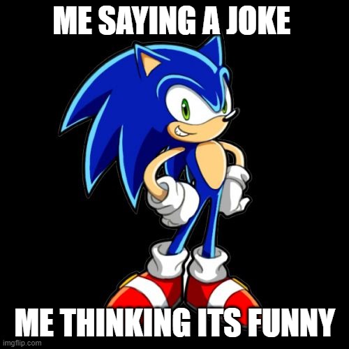 You're Too Slow Sonic Meme | ME SAYING A JOKE; ME THINKING ITS FUNNY | image tagged in memes,you're too slow sonic | made w/ Imgflip meme maker
