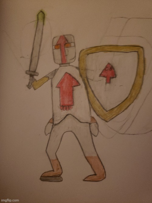 The ink sword and the ink shield with the Platemail set | made w/ Imgflip meme maker