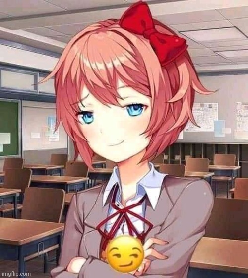 Smug Sayori | image tagged in smug sayori | made w/ Imgflip meme maker