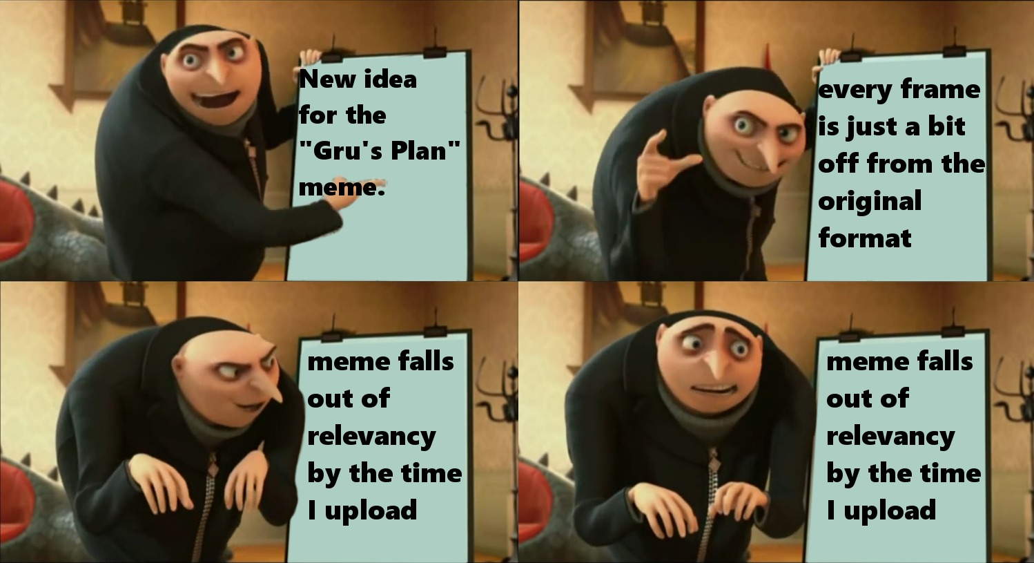 A few frames off., Gru's Plan