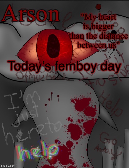 Arson's announcement temp | Today’s femboy day | image tagged in arson's announcement temp | made w/ Imgflip meme maker