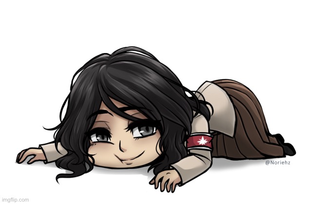 Pieck finger, for any couch or thing you can make her lay on. | image tagged in pieck finger | made w/ Imgflip meme maker