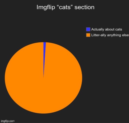 Imgflip cats section | image tagged in pie charts,cats | made w/ Imgflip meme maker