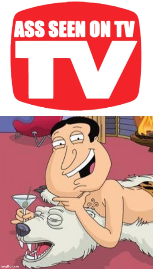 Ass Seen On TV Quagmire | image tagged in ass seen on tv 1color asotv,family guy,quagmire,asotv,seen on tv,ass party | made w/ Imgflip meme maker