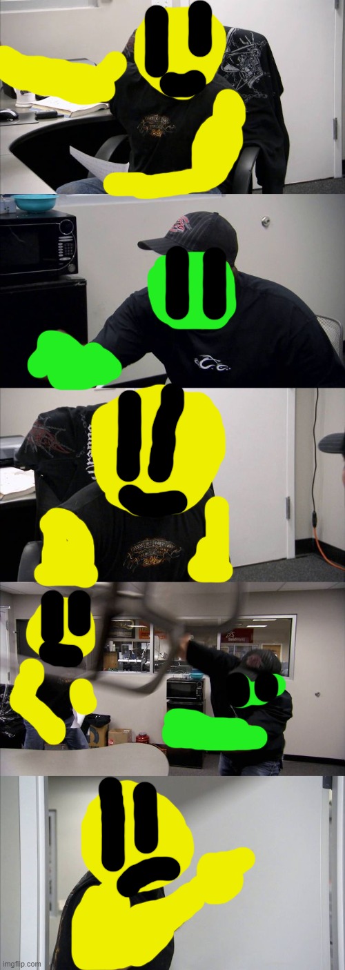 Two blorbs fighting | image tagged in memes,american chopper argument | made w/ Imgflip meme maker