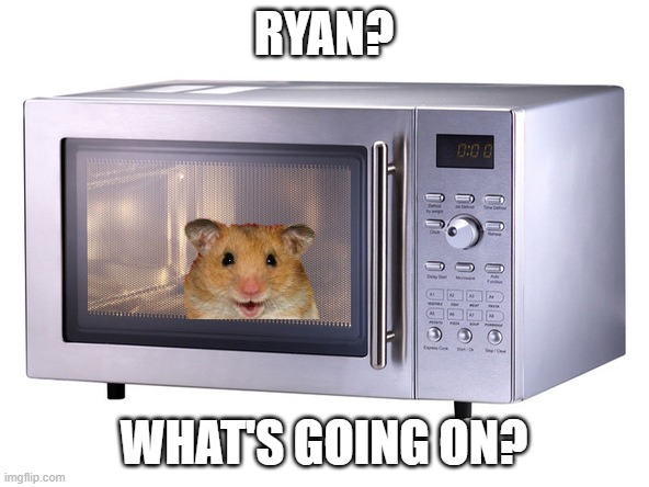 Microwave | RYAN? WHAT'S GOING ON? | image tagged in microwave | made w/ Imgflip meme maker