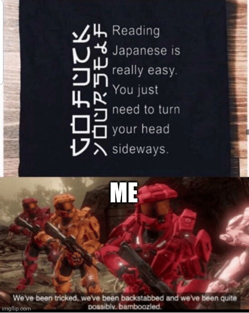 We have been bamboozled | ME | image tagged in bamboozled,japanese | made w/ Imgflip meme maker