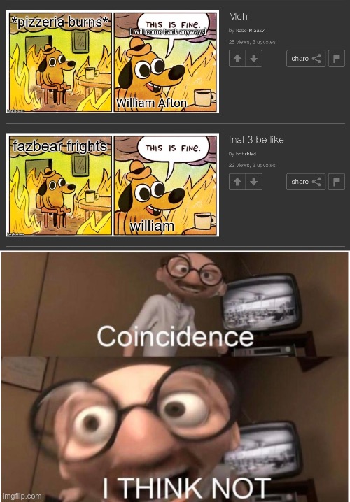 :o, no way…. | image tagged in coincidence i think not | made w/ Imgflip meme maker