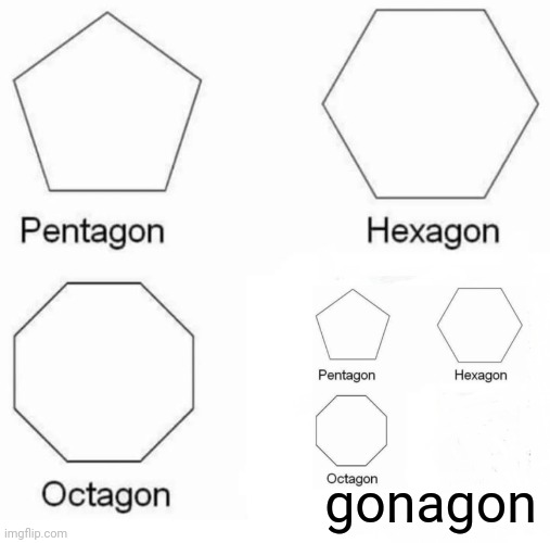 gonagon | gonagon | image tagged in memes,pentagon hexagon octagon | made w/ Imgflip meme maker