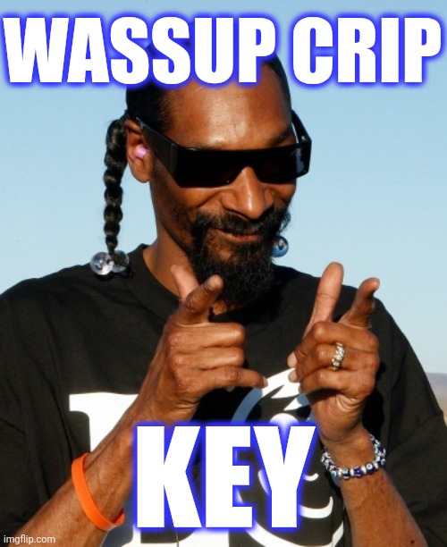 Snoop Dogg approves | WASSUP CRIP KEY | image tagged in snoop dogg approves | made w/ Imgflip meme maker