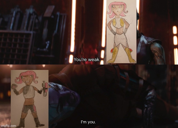 Seven had greater days... | image tagged in your weak i m you | made w/ Imgflip meme maker