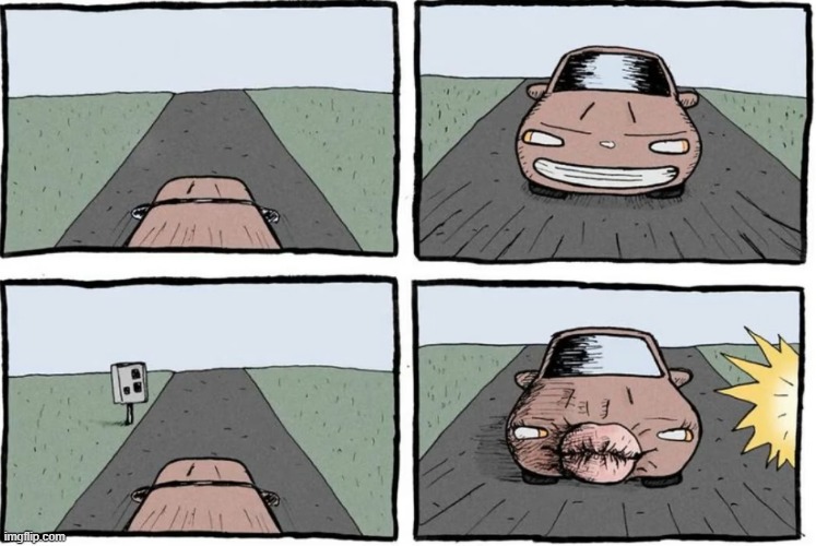 The Radar takes a photo of a car , the car smiles | image tagged in comics | made w/ Imgflip meme maker