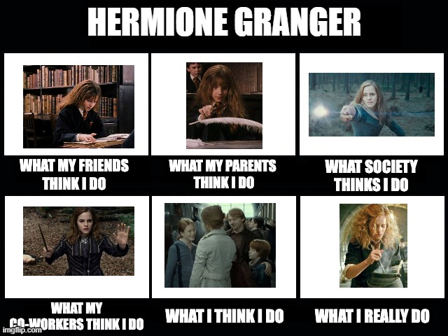 What My Friends Think | HERMIONE GRANGER | image tagged in what my friends think | made w/ Imgflip meme maker