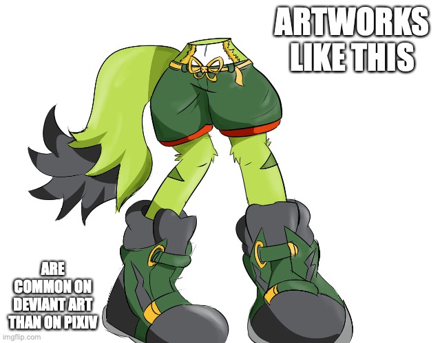 Carol in Half | ARTWORKS LIKE THIS; ARE COMMON ON DEVIANT ART THAN ON PIXIV | image tagged in freedom planet,memes,artwork | made w/ Imgflip meme maker