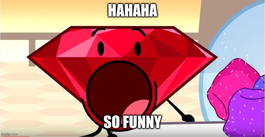BFDI Ruby | HAHAHA; SO FUNNY | image tagged in bfdi ruby | made w/ Imgflip meme maker
