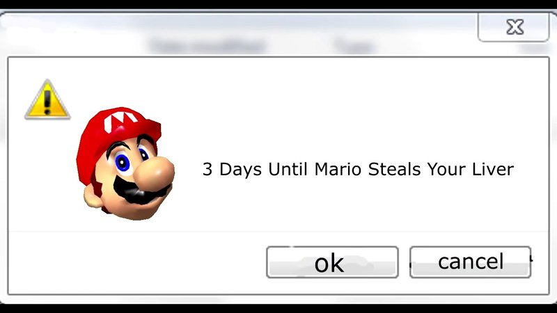 3 days until mario steals your liver Blank Meme Template