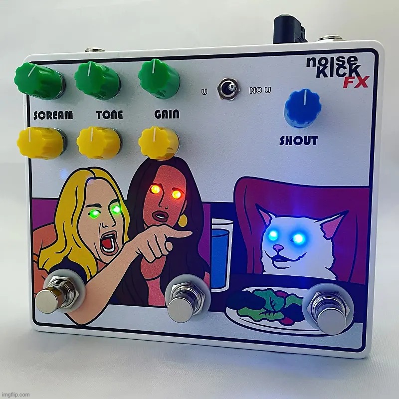 It's a real product now! | image tagged in woman yelling at cat box,woman yelling at cat,fx pedal,scream box,white cat table,fx box | made w/ Imgflip meme maker