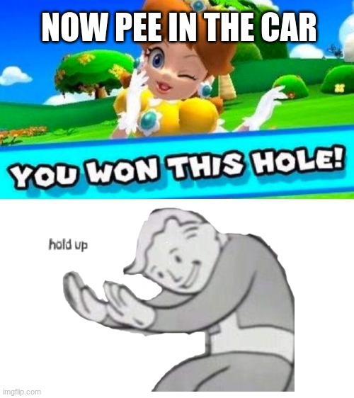 You won this hole | NOW PEE IN THE CAR | image tagged in you won this hole | made w/ Imgflip meme maker