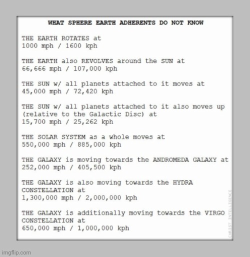 How Did Your Scientists Measure These Speeds? | image tagged in flat earth | made w/ Imgflip meme maker