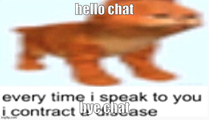 hello chat; bye chat | made w/ Imgflip meme maker