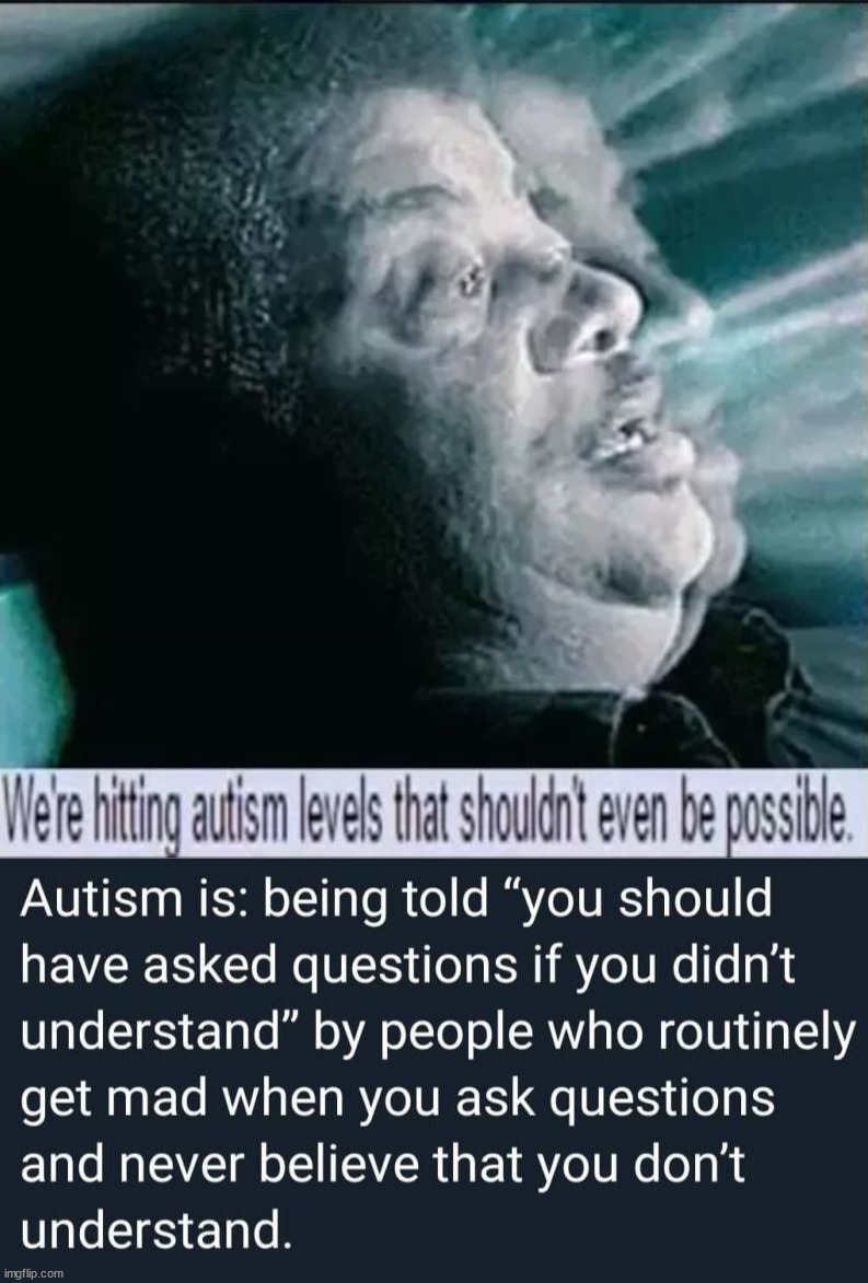 image tagged in we're hitting autism levels that shouldn't even be possible | made w/ Imgflip meme maker