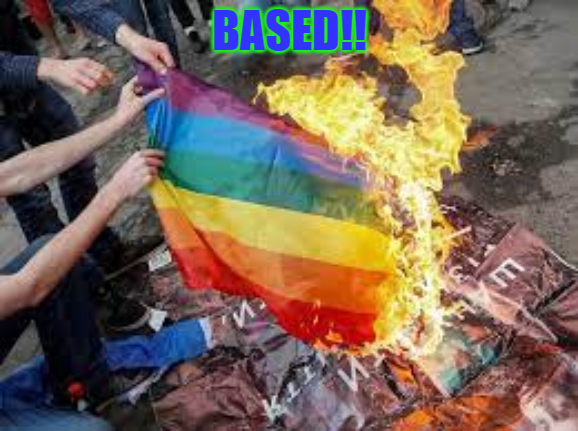 burning lgbtq flag Blank Meme Template
