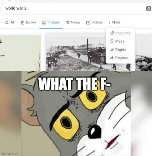 What the-- | WHAT THE F- | image tagged in unsettled tom,world war 2 | made w/ Imgflip meme maker