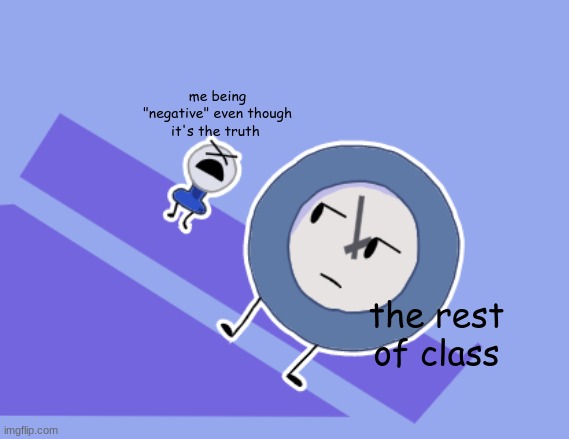 my graphic design class in a nutshell | me being "negative" even though it's the truth; the rest of class | image tagged in tpot intro meme | made w/ Imgflip meme maker